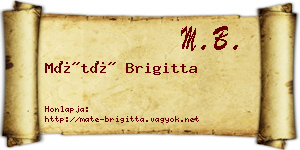 Máté Brigitta névjegykártya